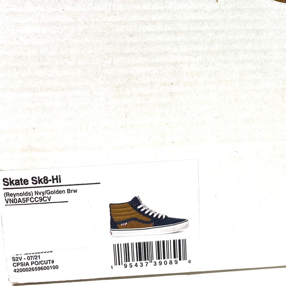 VANS SKATE SK8-HI Reynolds Navy Golden Suede Canvas Men's Sneakers VN0A5FCC9CV - Picture 8 of 9